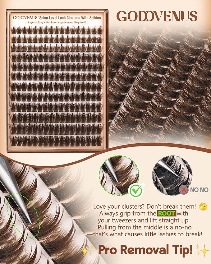 Manga Lash Clusters With Spikes Wispy Brown Cluster Eyelash Extensions Fluffy Anime Eyelashes Clusters Reusable Faux Mink Fairy Individual Lash Extension (D Curve 12-20mm 204 pieces)