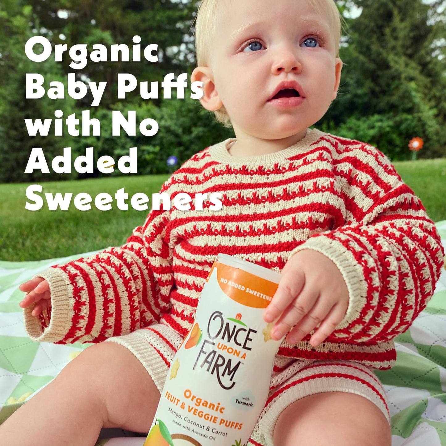 Once Upon A Farm Mango, Coconut & Carrot Puffed Sorghum Snack, Fruit & Veggie Puffs, Non GMO, 1.5 Ounces (Pack Of 6)