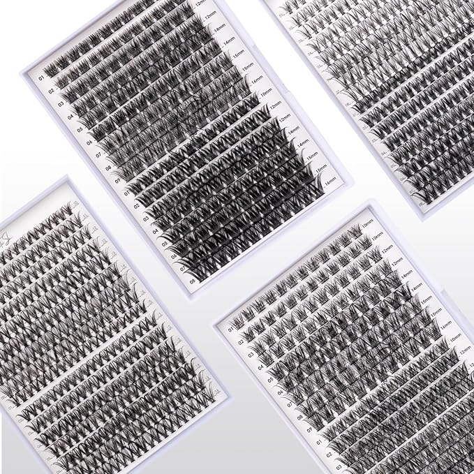 Lash Clusters 204 Pcs Individual Lashes Clusters Eyelash Extensions False Eyelashes DIY Lash Extension Kit Reusable False Eyelashes Natural Look Mix 10-16mm(DM01+DM17)