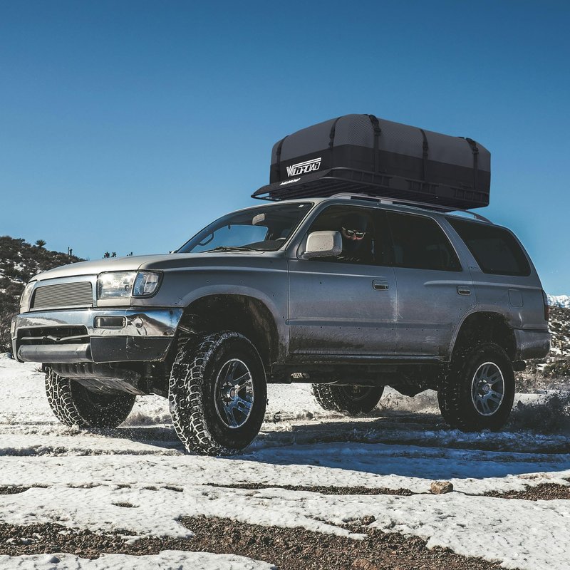 WILDROAD Rooftop Cargo Carrier - 25 Cubic Feet, 600D Ultra Anti-Tear Fabric, Waterproof Car Roof Bag with Soft-Shell, Anti-Slip Mat and 6 Door Hooks - Fits Cars with/Without Racks