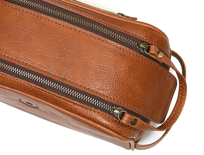 Leather Toiletry Bag for Men | Grooming Travel Kit | With Waterproof Lining | By Aaron Leather Goods