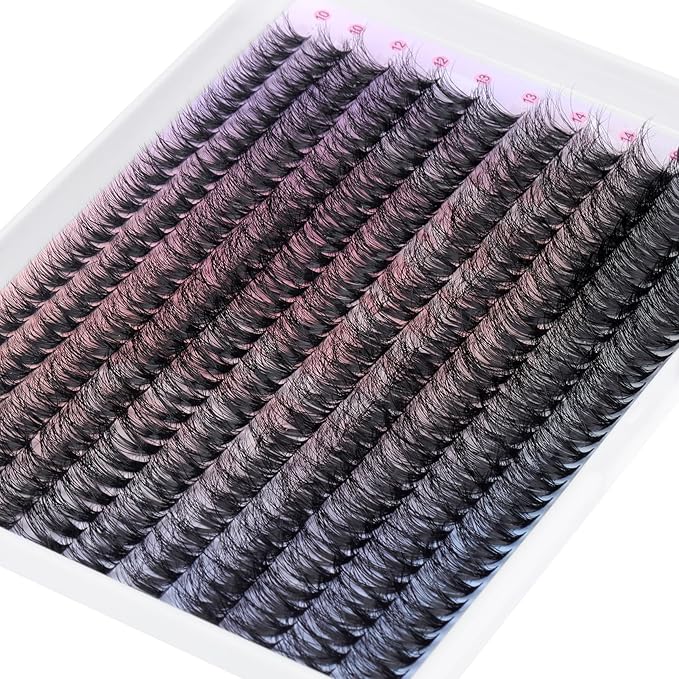 Lash Clusters 330Pcs Cluster Eyelash Extensions 40D Individual Lashes Fluffier D Curve Lash Clusters Extension DIY Wispy Volume False Eyelashes Clusters