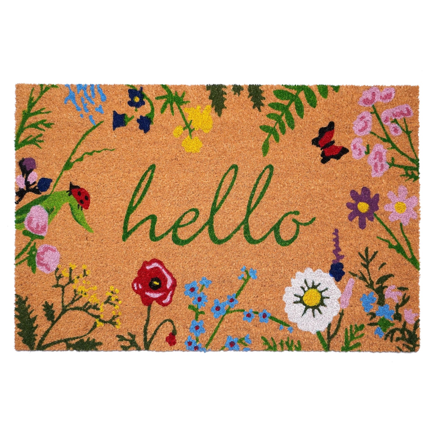 Calloway Mills AZ105992436 Floral Hello Doormat, 24" x 36", Multicolor
