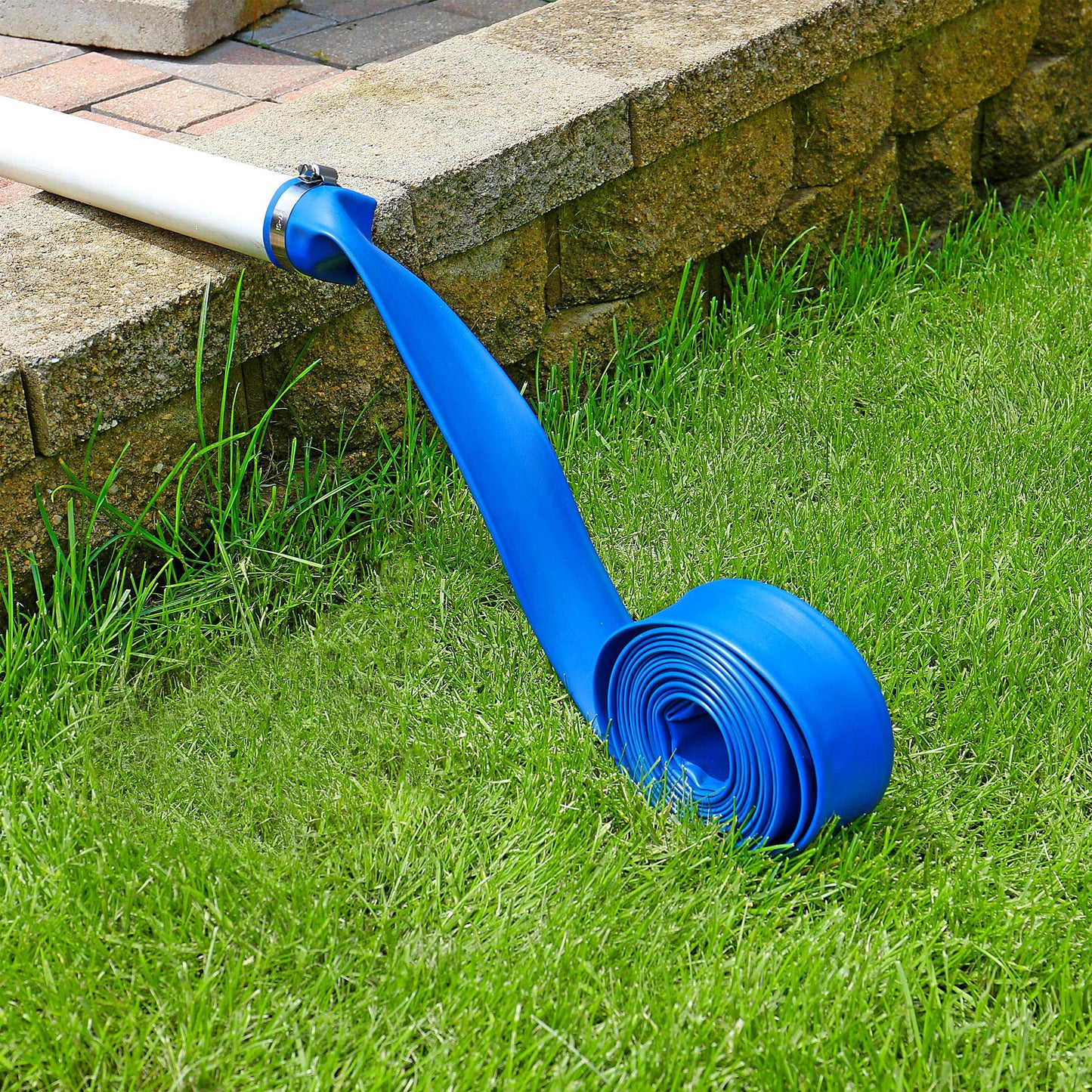 Blue Devil 25-Foot Vinyl Backwash Hose for Pool with Hose Clamp, 1-1/2" W x 25' L