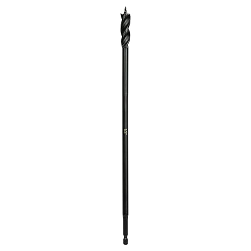 Greycore Tools 1/2 Inch x 12 Inch 3-Flute Auger Bit, Wood Drill Bit for Hard and Soft Wood, 1/4¡± Quick Change Shank, Woodworking Auger Bits (1/2¡± x 12¡± Auger)