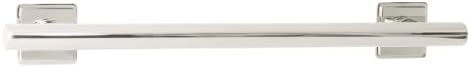 36-inch Coronado Designer Straight Bathroom Shower Grab Bar with Decorative Square Flanges, Polished