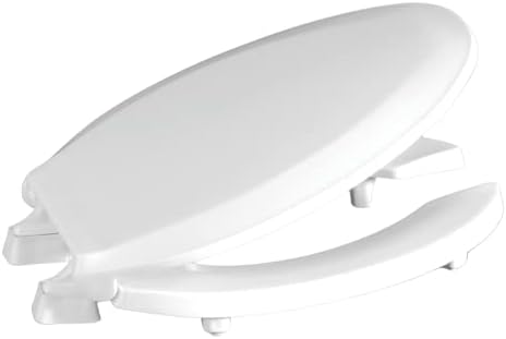 Centoco 2 inch Raised Toilet Seat for Seniors, Round, Open Front with Cover, Plastic, Made in the USA, HL460STS-001, White