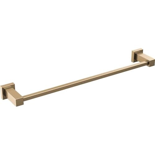 Delta Faucet Velum 18-Inch Single Towel Bar, Gold Bathroom Towel Holder, Wall Mounted Towel Rack, Towel Hanger, Champagne Bronze IAO20818-CZ