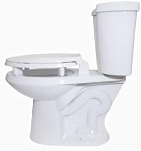 Centoco 3 inch Raised Toilet Seat for Seniors, Elongated, Closed Front with Cover, Plastic, Made in the USA, 3L800STS-001, White