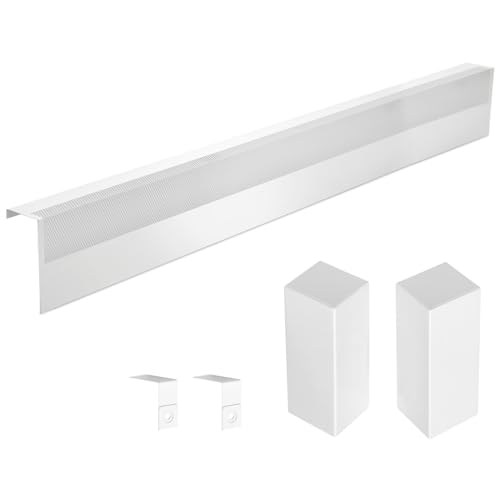 Upgraded 4 FT Baseboard Heater Covers with Left and Right Endcaps, Galvanized Steel Easy Slip-On Baseboard Cover for Replacing Old and Rusty Looking Electric and Hydronic Base board Heater Cover