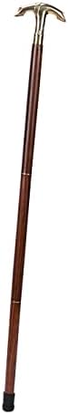 Ajuny Wooden Walking Stick for Men Women Seniors Lightweight Detachable Handmade Cane with Decorative Brass Handle Unique Gift for Adults