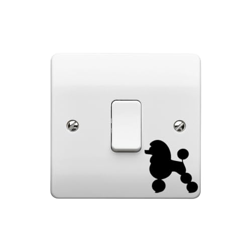 Pet Dog Poodle Silhouette 11 Cute Stickers Pack - Dog Lover Gifts - Car Bumper Sticker - Light Switch Sticker - Wall Decal - Scrapbook Stickers (Black, Extra Small Pack)