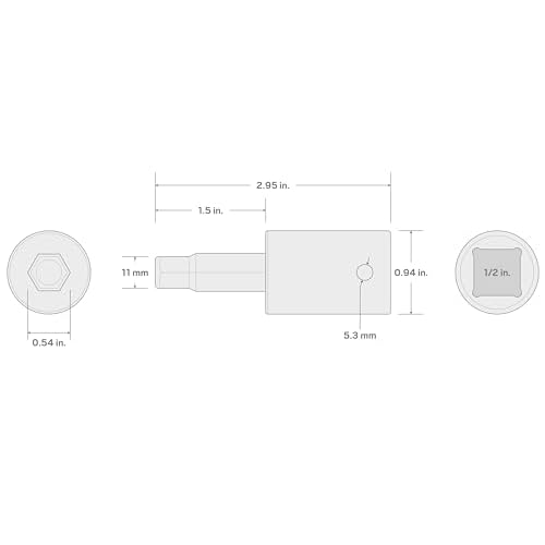 TEKTON 1/2 Inch Drive x 11 mm Hex Impact Bit Socket | SIB23211