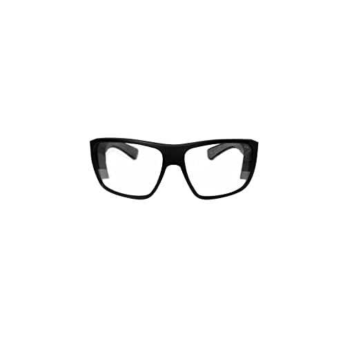 BOMBER Safety Glasses for Men, Matte Black frame with Clear Safety Lens, Non-Slip Gray Foam Lining, Guaranteed ANSI Z87+ Compliant - MA101