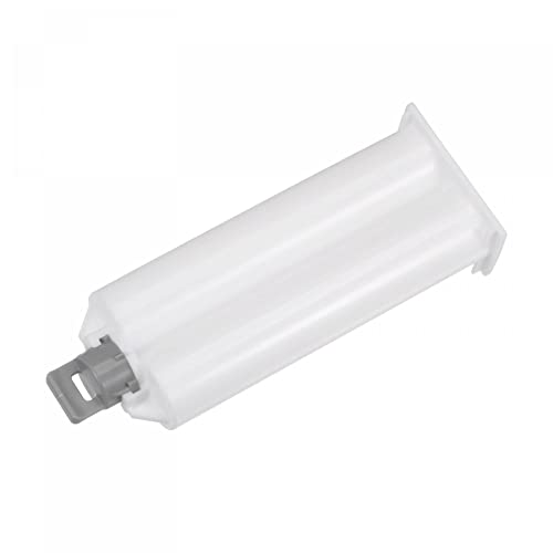 uxcell 2Pcs Epoxy Gun Adhesive Cartridge, 122mm Plastic Resin Mixer Dual Glue Cartridge with Gray Piston for 50ml/1.7oz 1:1 AB Glue Adhesive Gun
