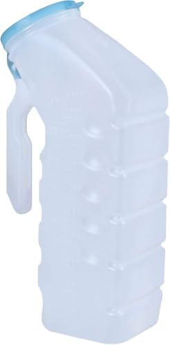 Vakly Male Urinal with Glow in The Dark Spill Proof Cover [32oz -1000ml ] Portable Pee/Urine Container Bottles for Men Used for Car, Hospitals, Incontinence, Emergency and Travel (6)