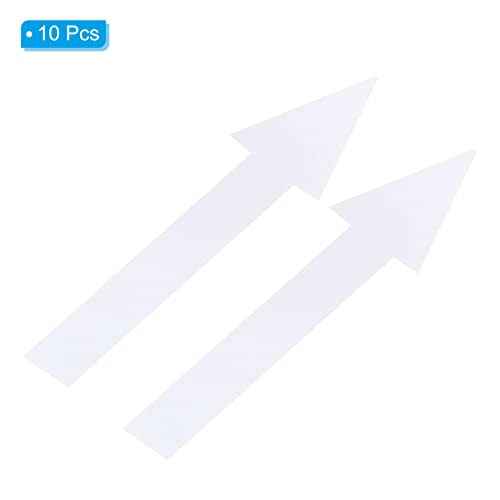 PATIKIL 8"x2" Arrow Sticker, 10 Pack PVC Removable Self Adhesive Waterproof Floor Decal Wall Marking Arrow Sign for Road Instructions, White