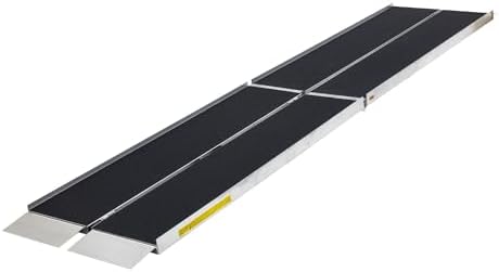 Silver Spring 12' L Aluminum Multi-Fold Wheelchair Ramp with Grit Coat Surface -600 lb. Weight Capacity