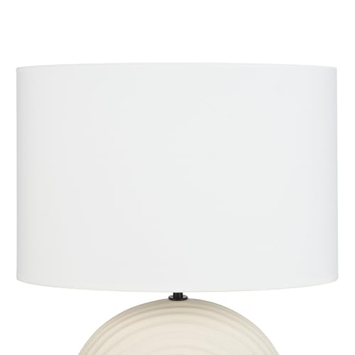 Nourison Home 21" Off White Textured Arch Table Lamp for Bedroom, Living Room, Console, Entryway