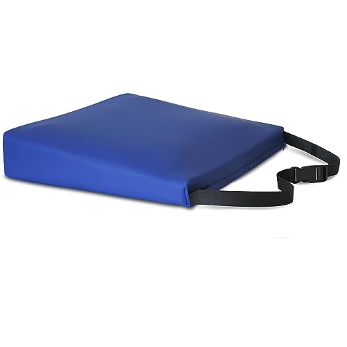 NYOrtho Wheelchair Wedge Seat Cushion - Wedge-Shaped Cushion for Wheelchairs, Office Chairs, Car Seats - Firm Foam with Quick Release Straps and Nonslip Bottom - Made in USA