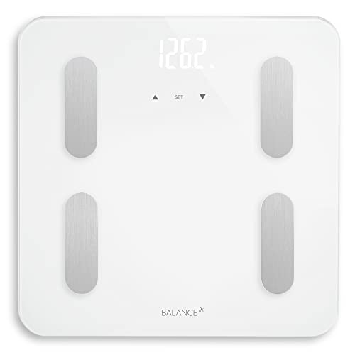 Greater Goods Balance Body Composition Glass and Plastic Personal Scale (White)