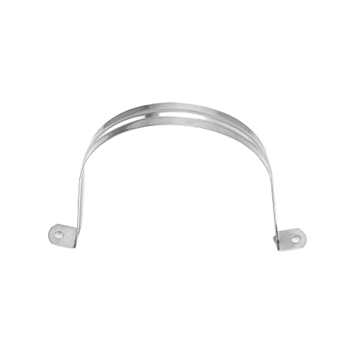 QWORK 4" Rigid Pipe Strap Clamp, 10 Pack Strap-U Bracket Tube Clip, Heavy Duty Stainless Steel Two Hole Strap, Widened Tube Strap Tension Clip Assortment Kit