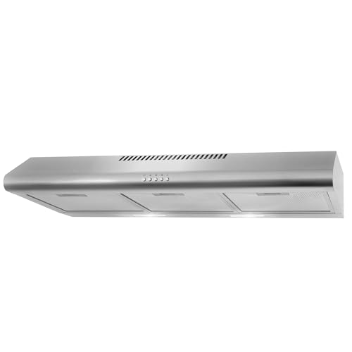 COSMO COS-5MU36 36 in. Delta Collection Ducted Under Cabinet Range Hood, Button Controls, Reusable Filters, LED Lights, Stainless Steel