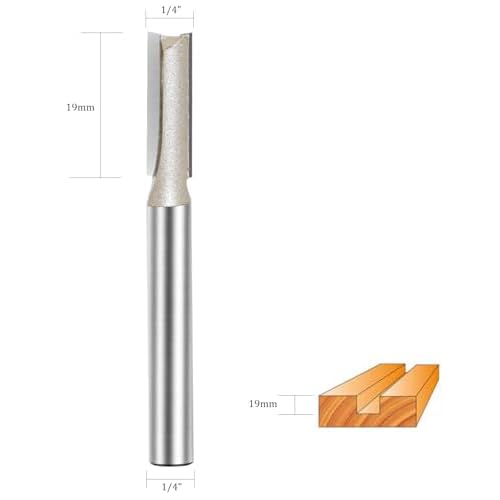 1/4-inch Shank, 1/4-inch Cutting Dia, 2-Flute Straight Router Bit, Carbide Tipped Plunge Router Bit, 4pcs