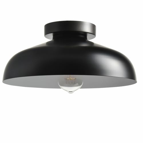 DIRYZON 12-Inch Industrial Ceiling Light Fixture,Black Bedroom Ceiling Light,Metal Ceiling Lighting for Hallway Kitchen