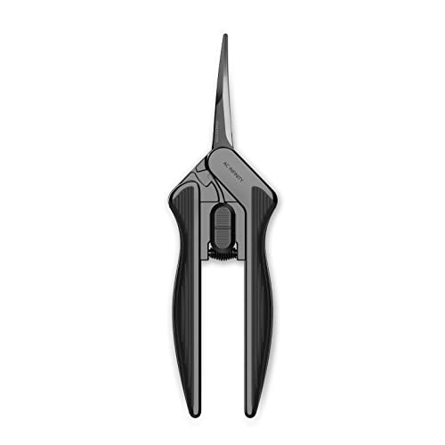 AC Infinity 6.6¡± Stainless Steel Curved Pruning Shear, Lightweight Ergonomic Design, Curved Precision Blades with Nonstick Titanium Coating for Gardening, Hydroponics, Grow Tents