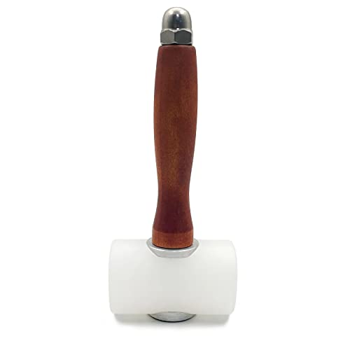 Leather Carving Hammer Mallet Wood Handle Nylon Hammer Mallet for Leathercraft Leather Carving DIY Leathercraft Mallet, Nylon T Head Wood Handle 7.4 Inch