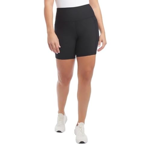Danskin Women's High Rise Bike Shorts - Workout Shorts - Volleyball Shorts - Yoga and Dance, 2-Pack