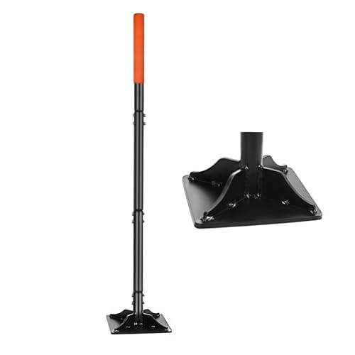 Steel Tamper 8in¡¿8in, 45in Long-Handled Hand Tamper with Rubber Grip, Durable Ground Tamper, Ideal for Leveling Garden Soil, Gravel, as Well as Laying Floor Tiles and Repairing Blacktop