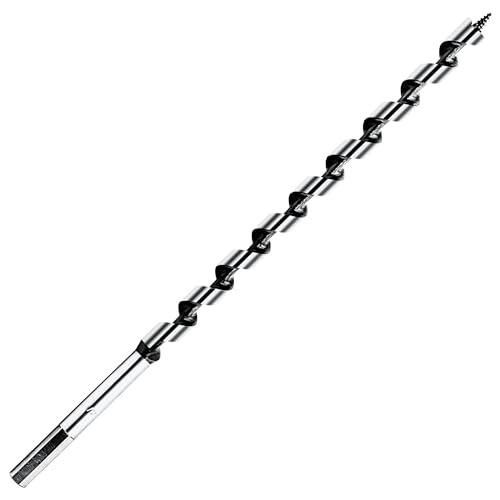 1/2 Inch x 12 Inch Long Auger Drill Bit for Wood, Hex Shank Ship Auger Drill Bit for Soft and Hard Wood, Plastic, Drywall and Composite Materials