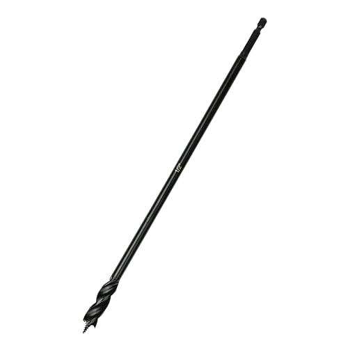 Greycore Tools 1/2 Inch x 12 Inch 3-Flute Auger Bit, Wood Drill Bit for Hard and Soft Wood, 1/4¡± Quick Change Shank, Woodworking Auger Bits (1/2¡± x 12¡± Auger)