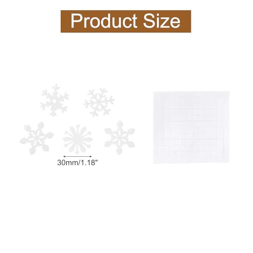 uxcell 50pcs Glow in The Dark Snowflake Fluorescent Plastic Wall Stickers Adhesive Murals Decals for Home Art Ceiling Bedroom Wall Decorations, White