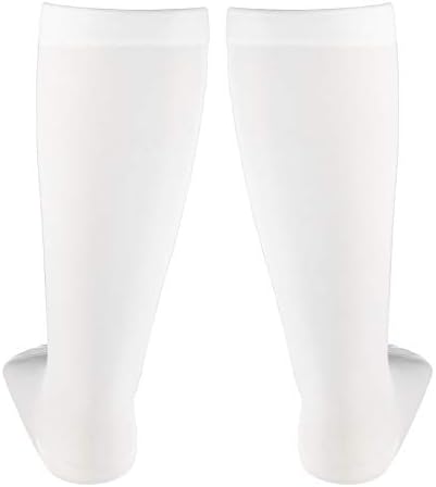 NuVein Medical Compression Stockings, 30-40 mmHg Support, Women & Men Knee Length, Open Toe, White, Small