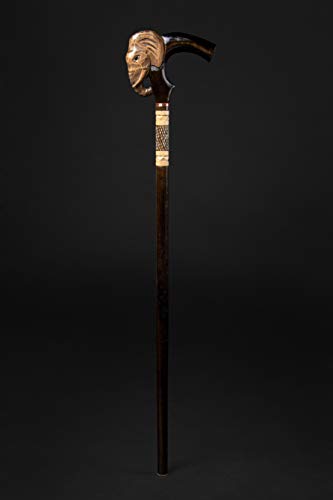 Elephant Walking Stick - Carved Wooden Cane for Gift - Long Hand Crafted Hiking Stick