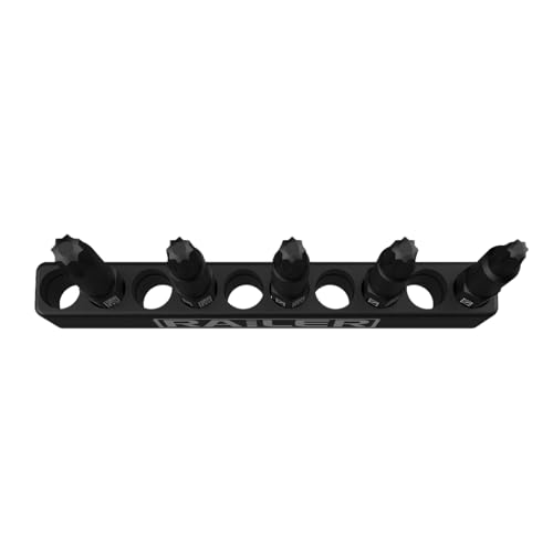 Railer Double Square 8 Point Star Bit Set, 5pc S2 Steel 2 Inch 8 Spline Fastener Drive Bit Set with Storage Bit Holder