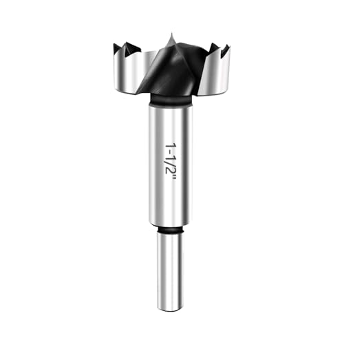 1-1/2 Inch Forstner Drill Bits, Made of Carbon Steel Forstner Bit for Wood,Wood Drilling Hole Saw, Woodworking Hinge Cutter Tool for Wood Plywood Plastic with Storage Case