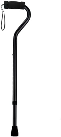 Sky Med Aluminum Lightweight Bariatric Heavy Duty Cane-600lbs Weight Capacity, for Women & Men, 1.3 lbs. Product Weight, Soft Hand Grip, Carrying Strap, Offset Handle (Black)