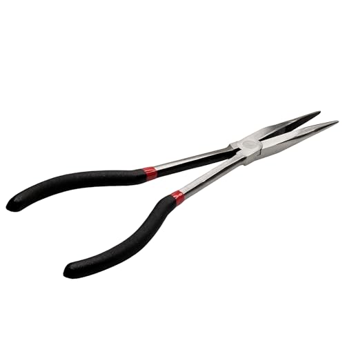 11-Inch Extra Long Needle Nose Pliers, Premium Heavy Duty Long Reach Needlenose Pliers, Non-Slip Grips, Ideal for Professionals Electrical and Hobbyists Alike