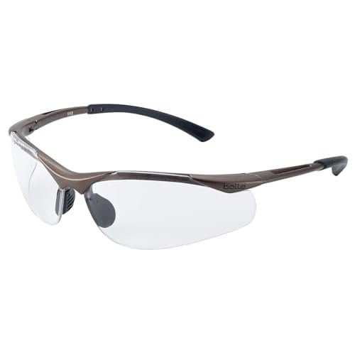 Bolle Safety 253-CT-40044 Contour Safety Eyewear with Semi-Rimless Nylon Frame and Clear Anti-Fog Lens, 180-Pair, Grey black, Universal