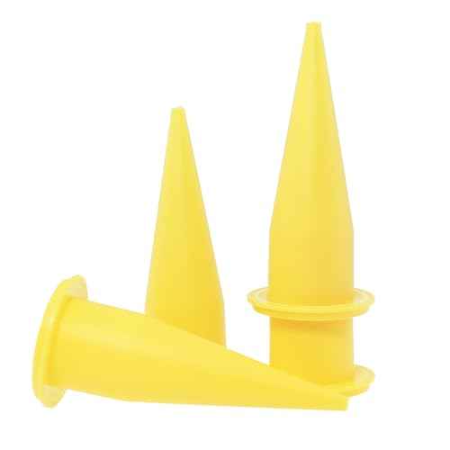 4PCS Yellow Sausage Caulking Gun Nozzle Kit Caulking Nozzle Applicator Straight Tip Caulking Extension Nozzle Suitable for Sealing Cracks and Filling Joint and Bonding Material