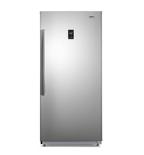 Newair Upright Freezer | 13.8 Cu. Ft., Garage-Ready Stand Up Freezer with Digital Controls, Auto Defrost, Fast Freeze Mode & LED Lighting | Stainless Steel