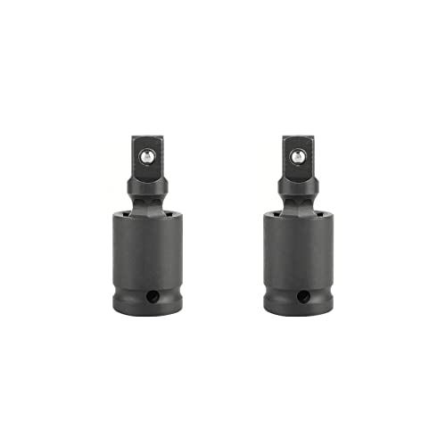 1/4" Universal Joint Swivel Socket Adapter, Black Impact Socket Extension, CR-V Steel, 2PCS