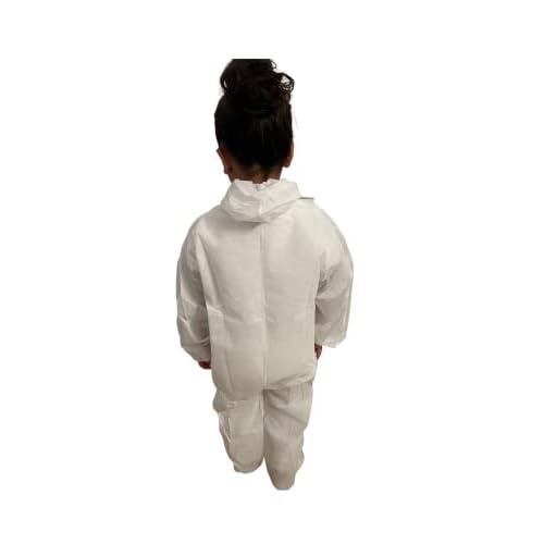 Disposable Children's Coveralls w Hood and elastic wrists, Pack of 5