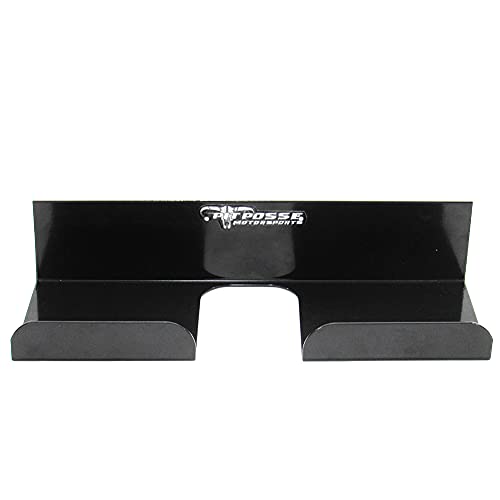 Pit Posse 607BK Push Broom Hanger Rack Holder Garage Storage Organizer-Made in USA- Enclosed Cargo Race Car Trailer Automotive Shop Accessory Aluminum (Black)- Toy Hauler, 5th Wheel, Snowmobile