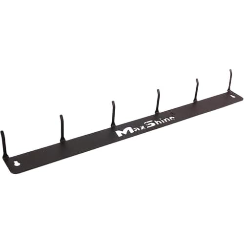 Maxshine Universal Detailing Brush Hanger - 6 Organizer Hooks, Lightweight Wall-Mounted Design for Auto Detailing Supplies, Ideal for Garage & Mobile Use (Logo, 2, Count)