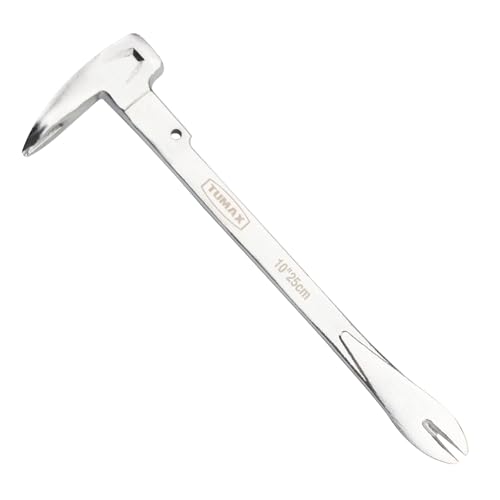 Nail Puller Cats Paw Pry Bars (Sliver, 10 inch (340g) Mini Crowbar with Cats Paw Nail Remover, High Carbon Steel Crowbar Tool for Home Remolding & Woodworking